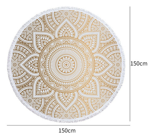 ~ Toalla De Playa Redonda De Microfibra Mandala