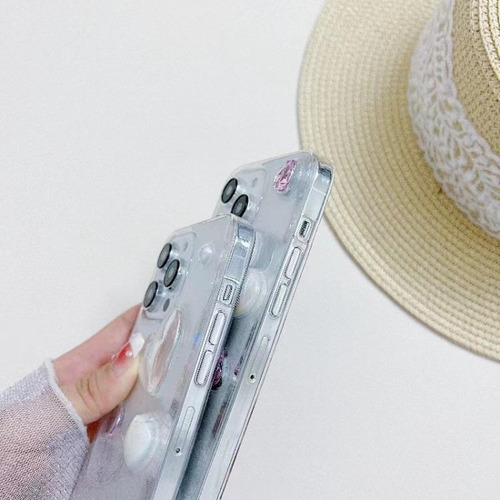 Capa Tpu Com Padrão 3d De Coração Para iPhone 16e