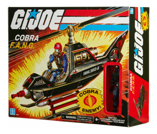 Helicóptero Con Figura Cobra Fang G.i. Joe Retro Collection