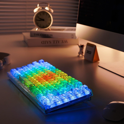 Yunzii X75 82 Tecla Hot Mechanical Keyboard Con Teclas Trans
