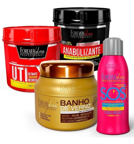 Forever Liss Anabolizante + Uti + Banho De Verniz 250g + Sos