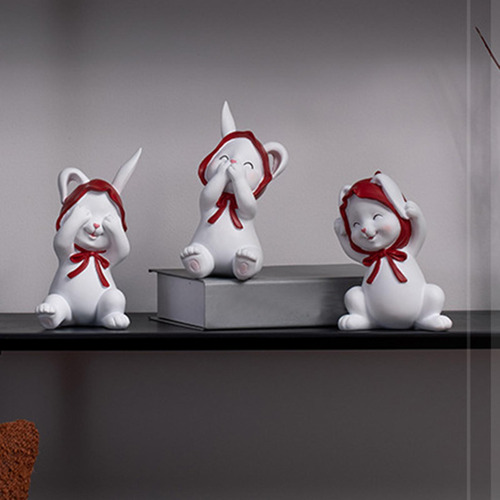 3x Estátuas De Ornamento De Mesa Design Criativo