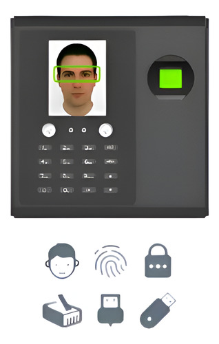 Reloj Checador Biometrico Facial Rostro Y Huella Digital Red Negro