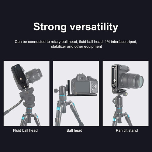 Vertical Qr Plata Universal Dslr Cámara L Bracket Con 1/4