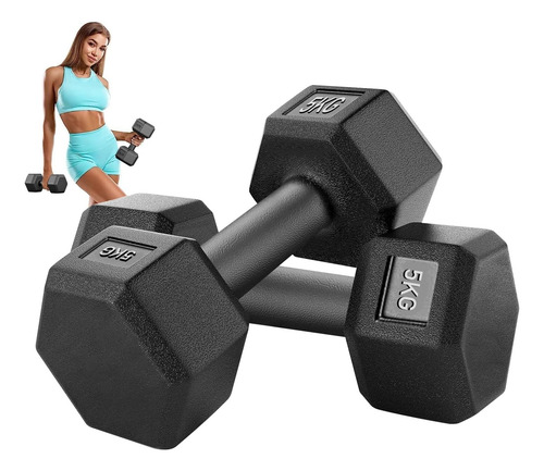 Mancuerna Hexagonal Pesa Ejercicio Gym 22 Lb Gimnasio,1 Par