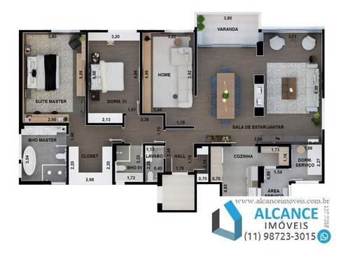 Imagem 2 de 12 de Apartamento Com 206 M², 2 Quartos, 1 Suítes E 2 Vagas, À Venda No Edifício Gran Pará, Em São Paulo - Ap00305 - 34456110