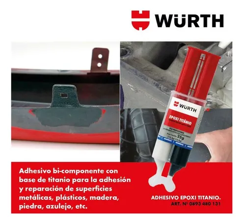 Adhesivo Liquido Epoxi Titanio Para Metal Wurth 25 Gr