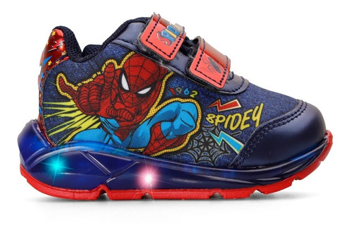 Tenis Niño 14-21 Disney 9215 Spider-man Spidey Luz Led Gnv®