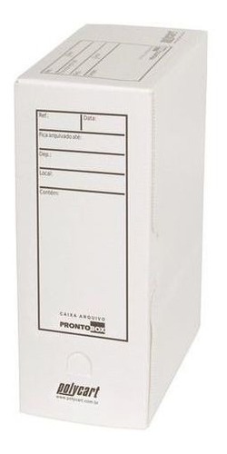 Caixa Arquivo Morto Plástica Prontobox -  10 Unidades Cor Branco