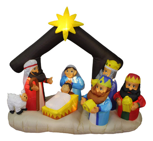 Pesebre Inflable Navideño Decoración Navidad Nacimiento Luz