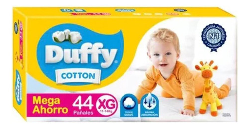 Pañales Para Bebes Duffy Cotton Mega Ahorro Xg 44 Unidades