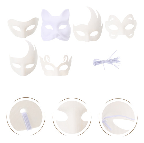 Máscaras De Cosplay Con Forma De Zorro Pintadas A Mano, Colo