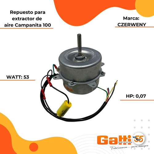 Imagen 3 de 8 de Motor Extractor De Cocina 10 Cm Campanita 100 - Gatti Vent