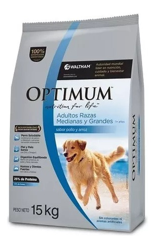 Optimun Adulto Raza Mediana Y Grande 15kg Envio Gratis Caba