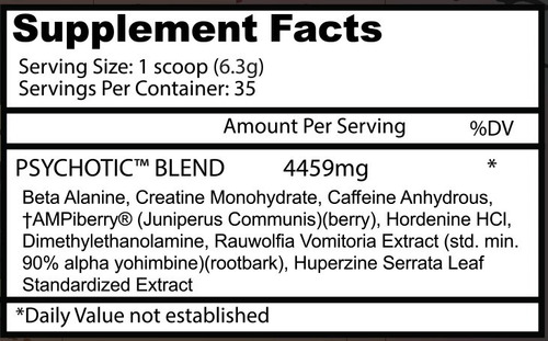 Pre Entreno Insane Labz Psychotic 35 Servicios