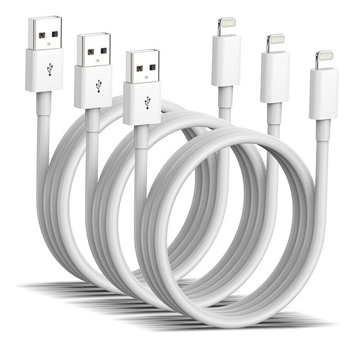 Cargador De iPhone Certificado Mfi Paquete De 3 Cables Light