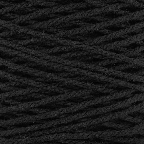 Cuerda Cordón De Algodón Para Macramé 2mm 500g Colores Color Negro