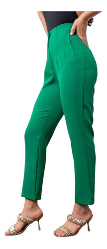 Elegantes Pantalones De Vestir De Tiro Alto Plisados