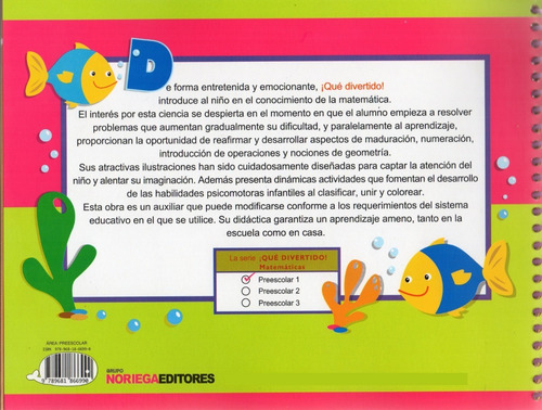 ¡ Qué Divertido ! - Matemáticas Preescolar 1