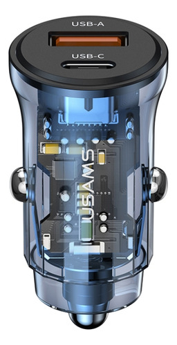 Mini Cargador De Coche Usams Us-cc164 De Doble Puerto