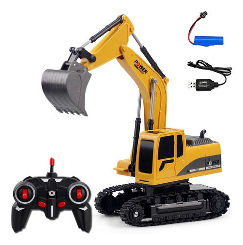 Mini Excavadora Rc Completamente Funcional 6 Canales