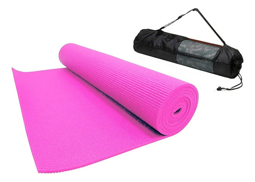 Colchoneta Mat Yoga Pvc 4mm Pilates Alfombra Ejercicio Bolsa