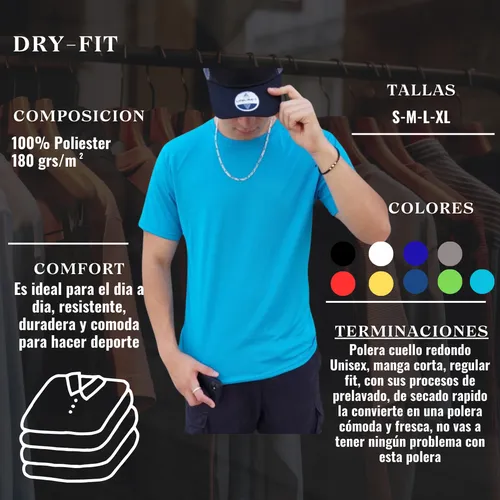 Polera Deportiva Dryfit Manga Corta Secado Rápido Y Cómodo
