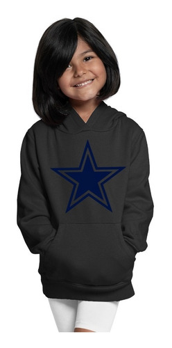 Sudadera Negra Infantil Exclusiva Logo Dallas Cowboys Nfl