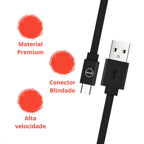 Cabo Micro Usb 1,2m 2.4a Para LG K10 K12 K22 Samsung J7 J5