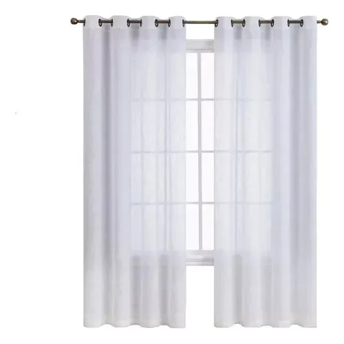 Pack De 2 Cortina Velo Liso Con Argolla 140x230 Cm.