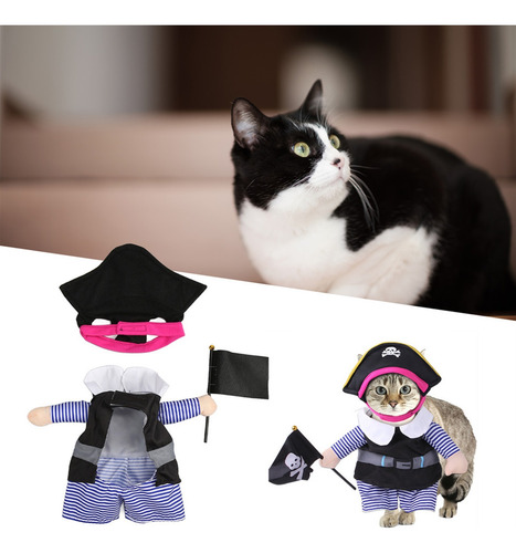 Disfraz De Gato Pirata Para Perro, A La Moda, Bonito Estampa