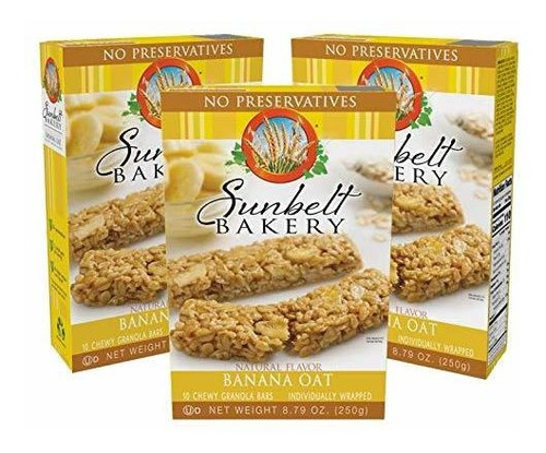 Sunbelt Panadería Plátano Avena Chewy Granola Bars, 30 Count