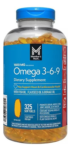 Omega 3 6 9 Premium Pack 1600 Mg 325 Capsulas Epa Dha Eg S14 Sabor Nd