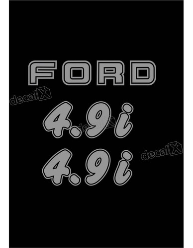 Kit Emblema Adesivo Ford F1000 4.9i Em Prata F100011