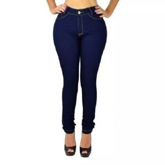 calça de brim feminina azul marinho