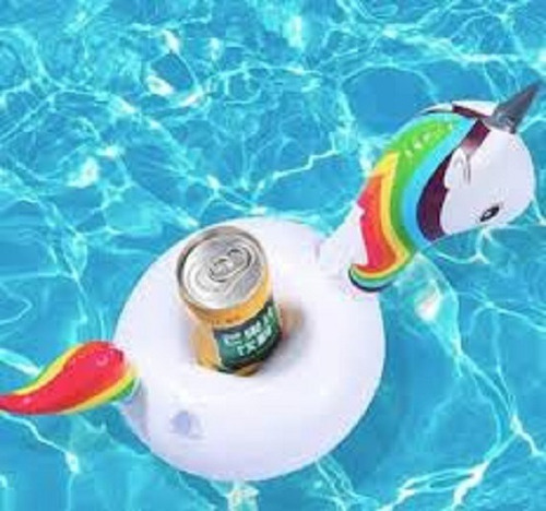 Unicornio Inflable Porta Vaso Para Piscina Comodo