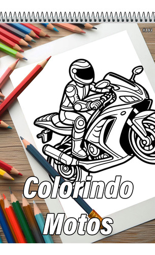 Caderno A4 Com 50 Desenhos Para Colorir Motos #103