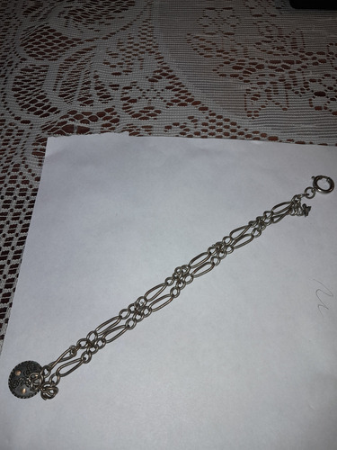 Antigua Pulsera Y Dijes Plata 900 Oro 18 K Coral Turquesa Plateado (Usado)