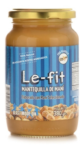 Mantequilla De Maní Le-fit Sabor Vainila 100% Natural X 380g