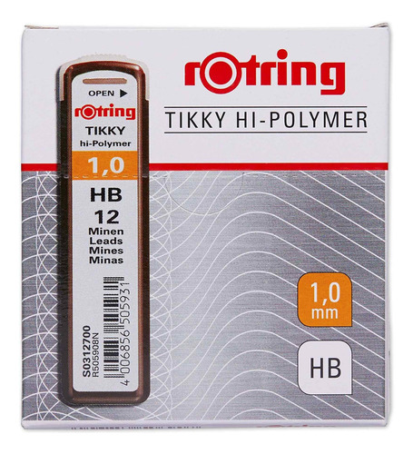 Rotring Recambios De Minas Hb Hi-polymer Para Portaminas