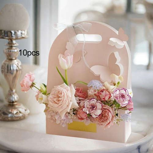 Caja De Flores De Mariposa 3d De 10 Piezas, Caja De Rosa