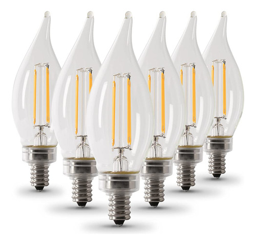 Bombilla Led De Filamento De Candelabro De Vidrio Equivalent