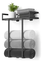 Comprar Soporte De Toallas De Pared Con Estante De Madera, Modelo Xs