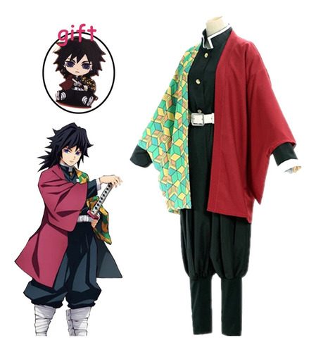 6pcs Tomioka Giyuu Disfraz Uniforme De Disfraz Cosplay