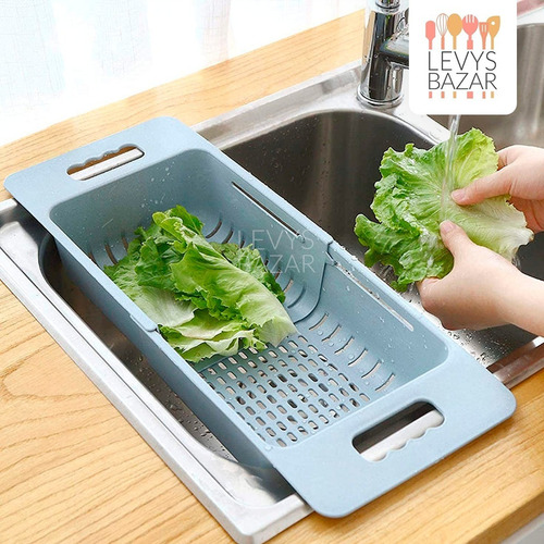 Escurridor Extensible Para Pileta De Cocina Bacha Ideal Frutas Verduras Multiuso De Plastico 48x21cm Levysbazar