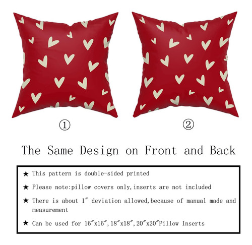 Cubiertas De Almohadas De Día De San Valentín 18x18 De 2 Red