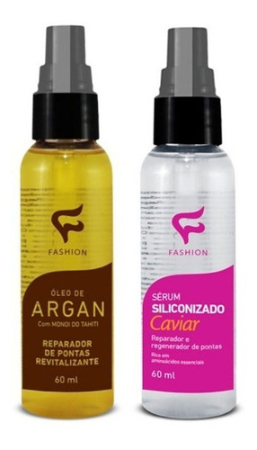 Kit Com 24 Reparador Ponta Óleo Argan + Serum Caviar Fashion