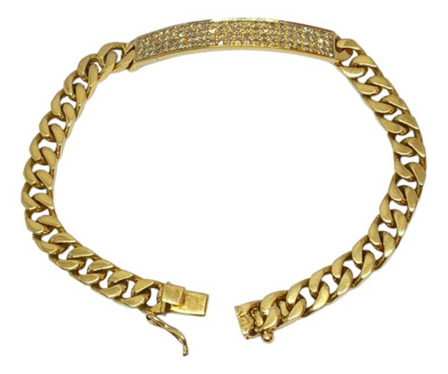 Pulsera Identidad De Oro Amarillo 18k 27,3gr 20cm Po547