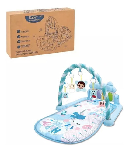 Gimnasio Infantil Bebe Suave Didáctico Sensorial Piano Azul