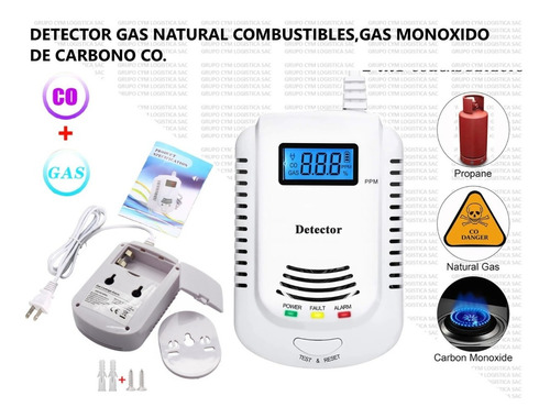 Detector Gas Natural Combustibles,gas Monoxido De Carbono Co